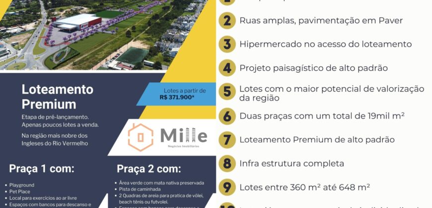 VENDE-SE TERRENOS EM NOVO LOTEAMENTO ALTO PADRÃO NO RIO VERMELHO